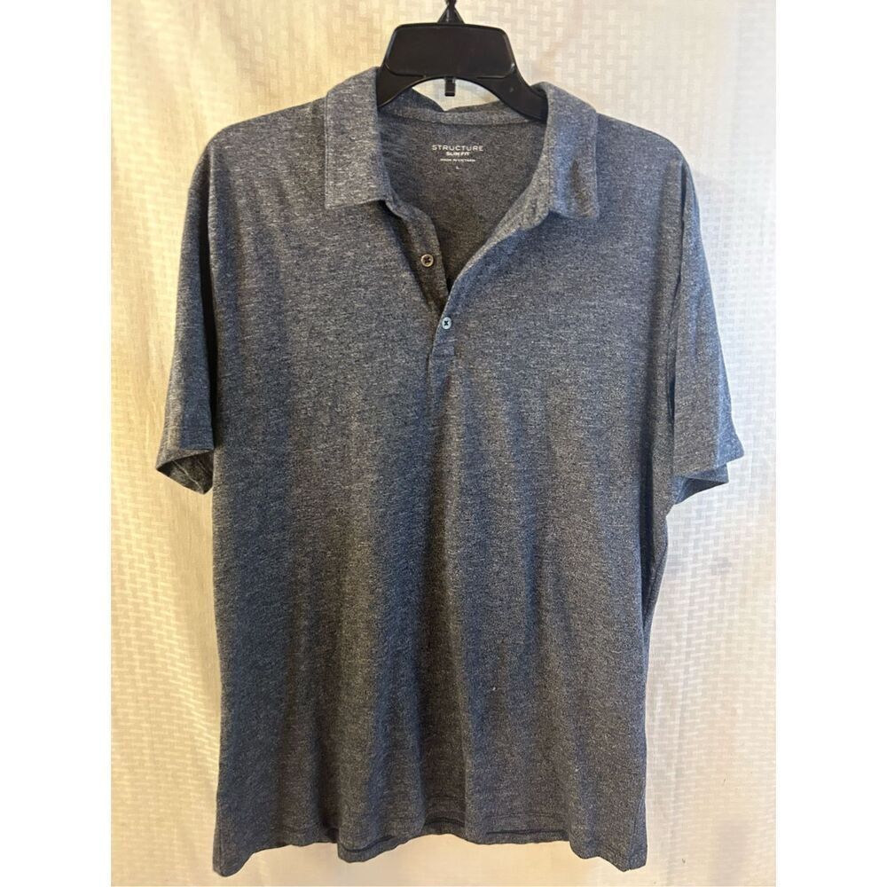 Structure slim fit‎ polo men’s large L rn#15099 gray